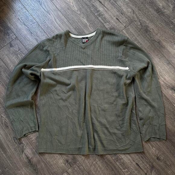 Vintage 00s Y2K Anchor Blue Baggy Striped Longsleeve Sweater - Picture 4 of 8